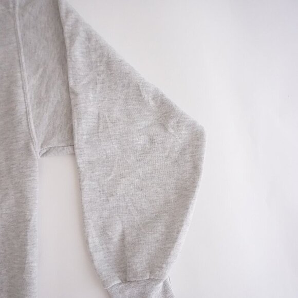 Vintage '90s Jerzees Grandmacore Embroidered Kids Gray Cotton Crewneck Sweater L - Picture 9 of 10